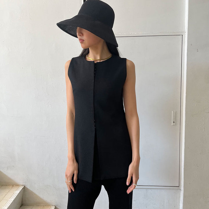 IIROT Bright linen top ジレベストイロット