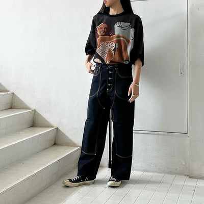【SUGARHILL/설탕힐】<br> CLASSIC DOUBLE KNEE DENIM PANTS<br> CLASS03 
