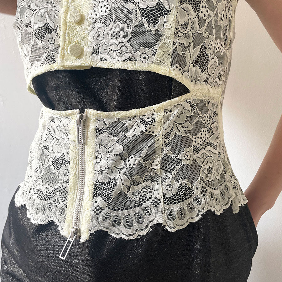 KANAKO SAKAI/カナコサカイ】LACE VEST KS2401031の通販 KANAKO SAKAI/カナコサカイ】LACE VEST KS2401031の通販