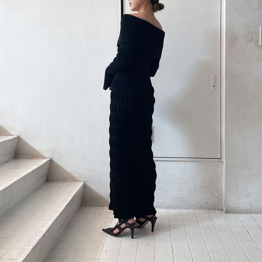 FETICO/フェティコ】STRIPE KNIT OFF-SHOULDER DRESS FTC244-0703の通販 「ONENESS ONLINE  STORE」