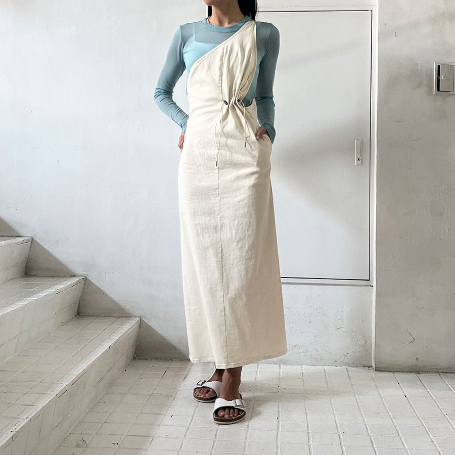 PHOTOCOPIEU/フォトコピュー】ONE-SHOULDER DRAWSTRING DRESS (GALLA D 