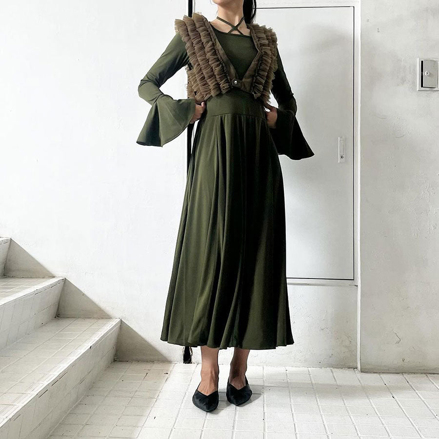RYU KAGA/リュウ カガ】Floating military tulle vest 84RL01Fの