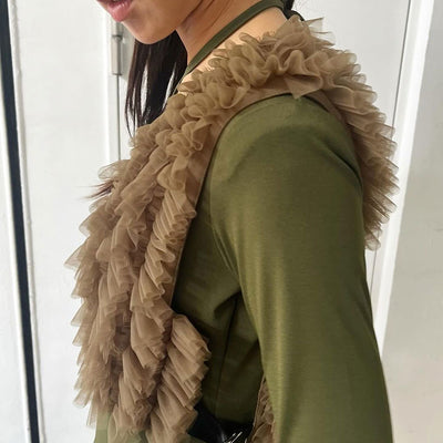 SALE 30%OFF ! <br/>【RYU KAGA/リュウ カガ】<br>Floating military tulle vest <br>84RL01F