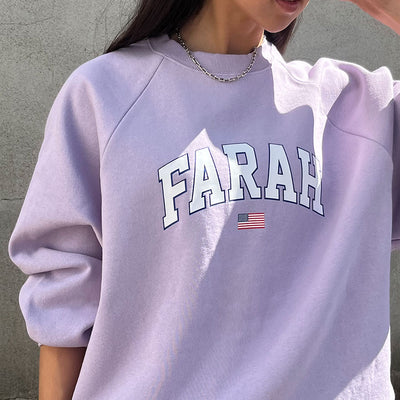 SALE 50%OFF ! <br/>【FARAH/ファーラー】<br>Printed Graphic Crewneck Sweatshirt "College LOGO" <br>FR0403-M3012