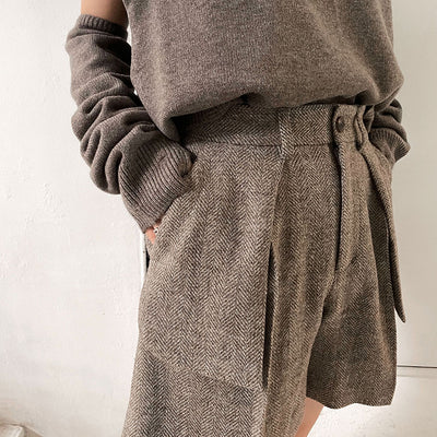 SALE 30%OFF ! <br/>【RYU KAGA/リュウ カガ】<br>Herringbone shorts <br>84RP02D