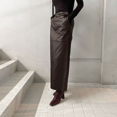 【IIROT/イロット】<br>Leather touch Skirt <br>027-024-WS18