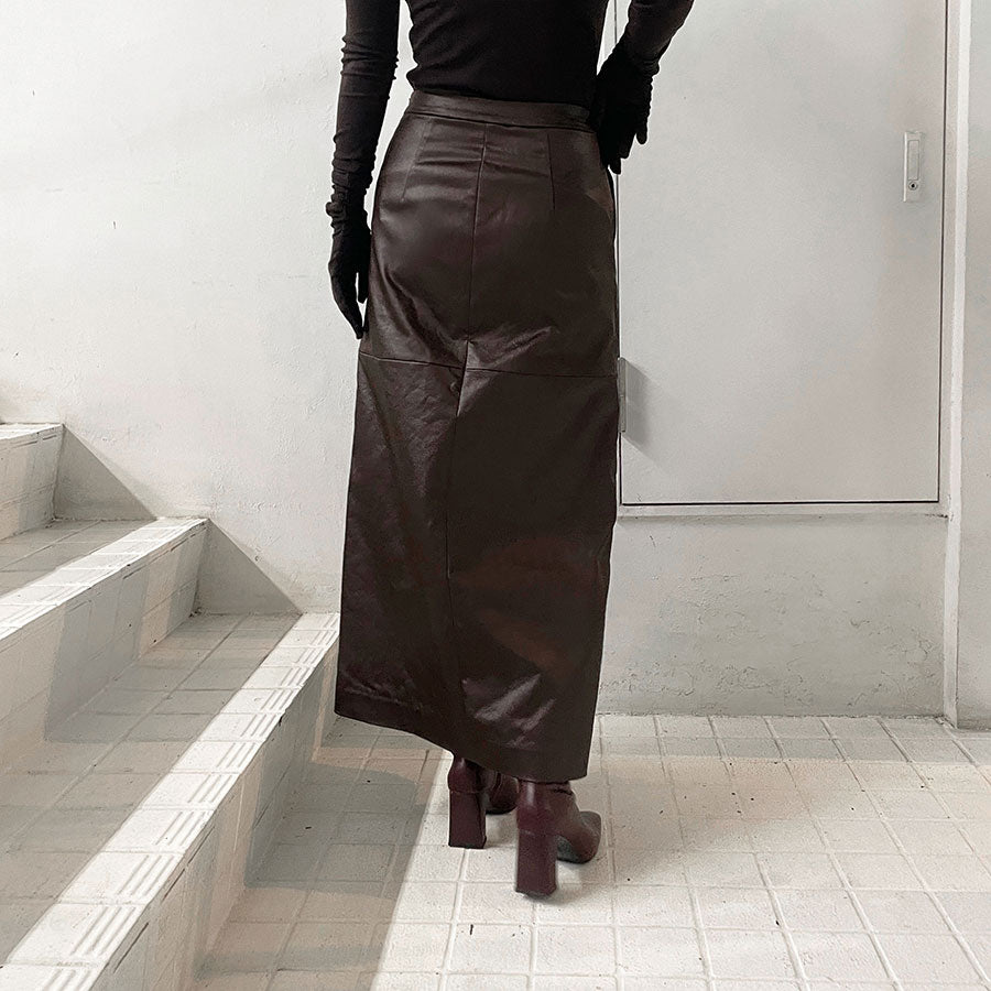 【IIROT/イロット】<br>Leather touch Skirt <br>027-024-WS18