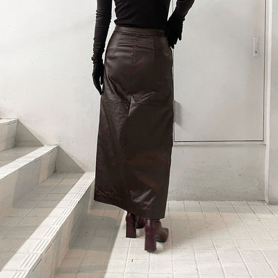 【IIROT/イロット】<br>Leather touch Skirt <br>027-024-WS18