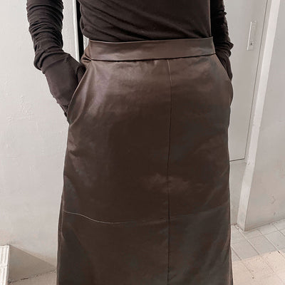 【IIROT/イロット】<br>Leather touch Skirt <br>027-024-WS18
