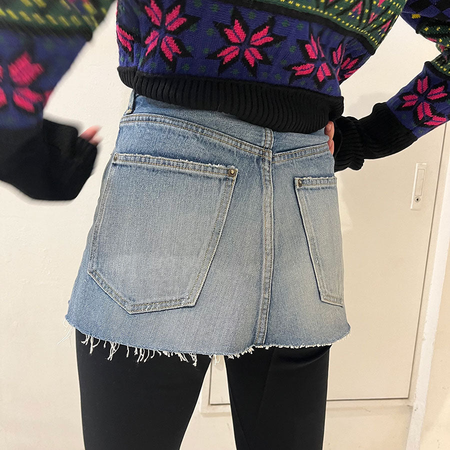 【HOLIDAY/ホリデイ】<br>DAMAGE DENIM MINI SKIRT <br>24202003