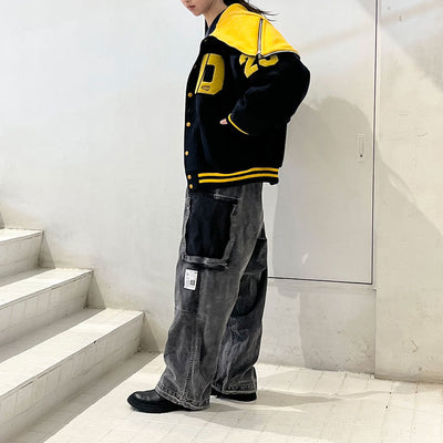 【doublet/ダブレット】<br>PETAL MOUTH HOOD VARSITY JACKET <br/>25SS10BL209