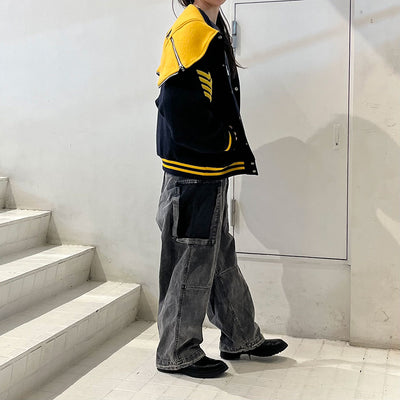 【doublet/ダブレット】<br>PETAL MOUTH HOOD VARSITY JACKET <br/>25SS10BL209