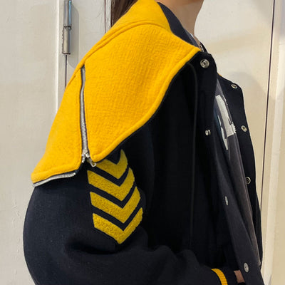 【doublet/ダブレット】<br>PETAL MOUTH HOOD VARSITY JACKET <br/>25SS10BL209