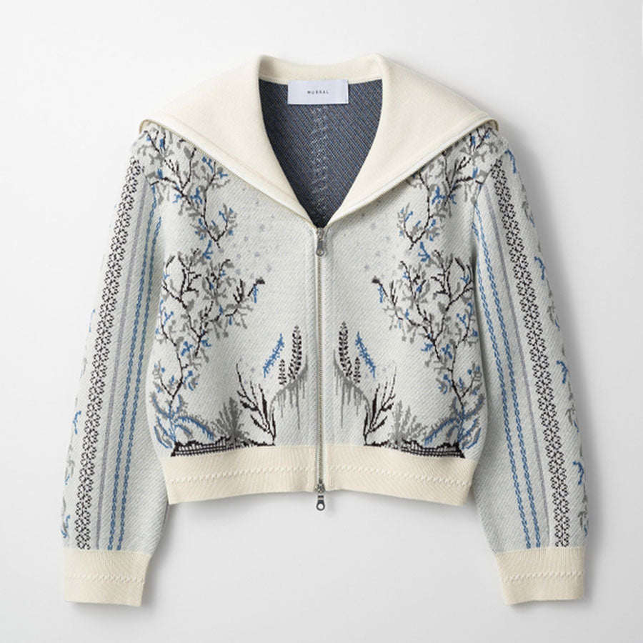 【MURRAL/ミューラル】<br>Snow cover zipped knit cardigan <br>2321004010