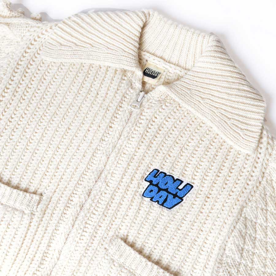 【HOLIDAY/ホリデイ】<br>WOOL PONPON ZIP-UP KNIT JACKET (TWO STEPS) <br>25204030