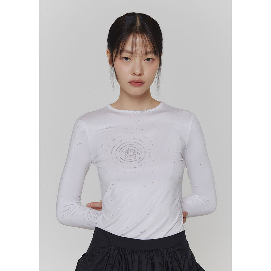 【AMOMENTO/アモーメント】<br>PRINTED ROUND LONG SLEEVE T-SHIRT <br>AM24SSW02TL