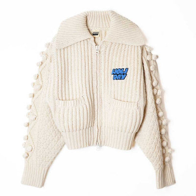 【HOLIDAY/ホリデイ】<br>WOOL PONPON ZIP-UP KNIT JACKET (TWO STEPS) <br>25204030