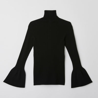 【CFCL/シーエフシーエル】<br>CUPRO RIB LONG BELL SLEEVE TOP <br>CF006KN055