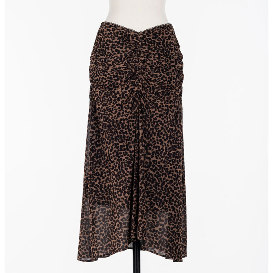 【FETICO/フェティコ】 <br>Printed velvet tulle gathered skirt <br>FTC254-0402B