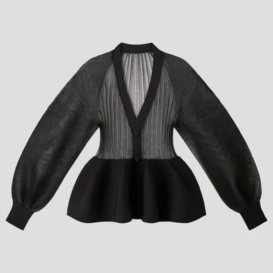CFCL/シーエフシーエル】POTTERY LUCENT GLITTER PUFF SLEEVE CARDIGAN