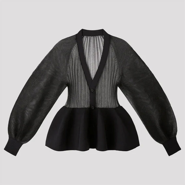 CFCL/シーエフシーエル】POTTERY LUCENT GLITTER PUFF SLEEVE CARDIGAN