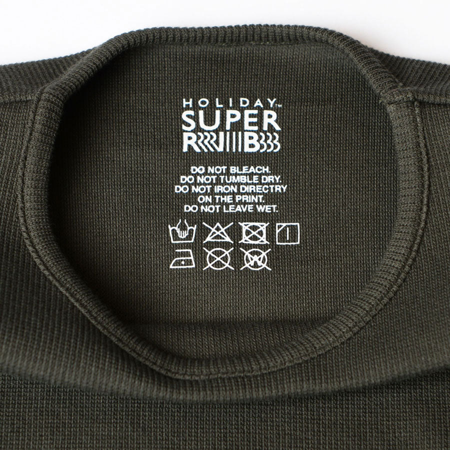 HOLIDAY/ホリデイ】SUPER RIB PADDED SHOULDER LACE CREW-NECK L/S