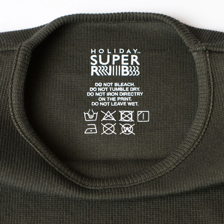 HOLIDAY/ホリデイ】SUPER RIB PADDED SHOULDER LACE CREW-NECK L/S