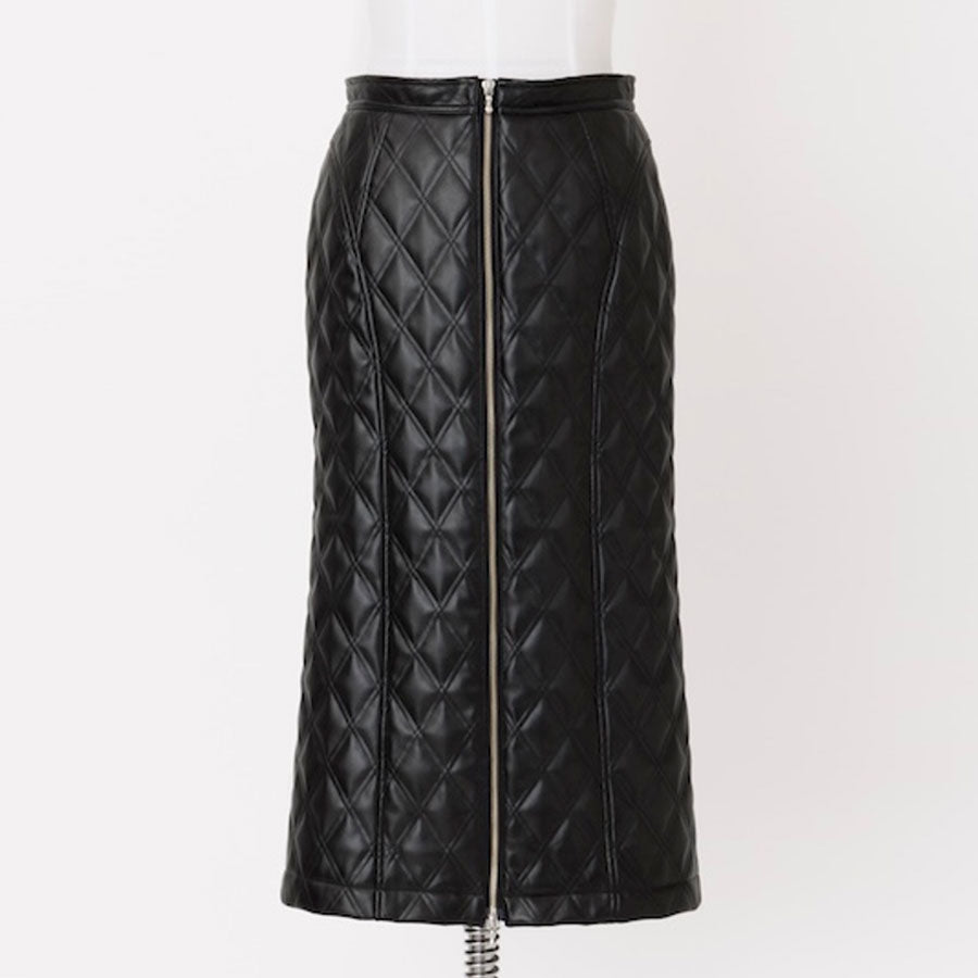 【FETICO/フェティコ】 <br>FAUX-LEATHER QUILTED SKIRT <br>FTC244-0502