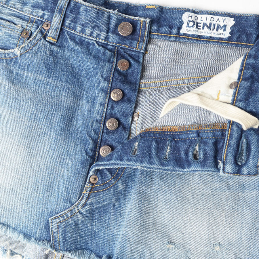 【HOLIDAY/ホリデイ】<br>DAMAGE DENIM MINI SKIRT <br>24202003