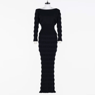 【FETICO/フェティコ】 <br>Stripe knit long dress <br>FTC254-0707