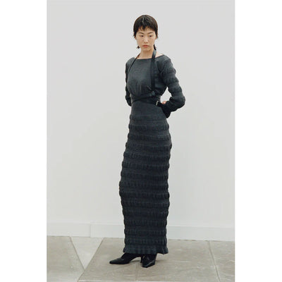 【FETICO/フェティコ】 <br>Stripe knit long dress <br>FTC254-0707