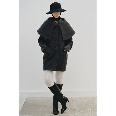 【FETICO/フェティコ】 <br>Boucle wool cape coat <br>FTC254-0304
