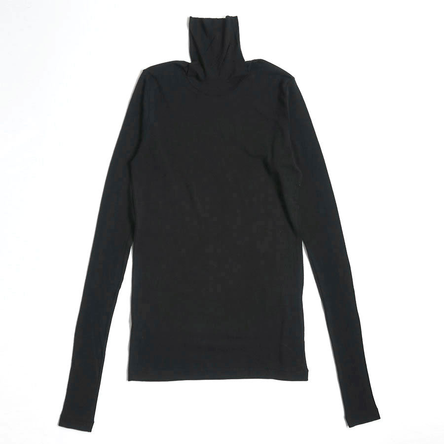 AURALEE SHEER RIB TURTLE 黒　2 AURALEE/オーラリー】SUPER HIGH GAUGE SHEER RIB TURTLE NECK L/S TEE