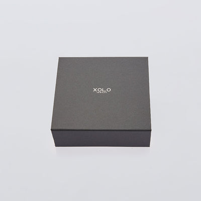 [XOLO 珠宝]<br>方扣扣-黑色皮革-<br> XOBL002 