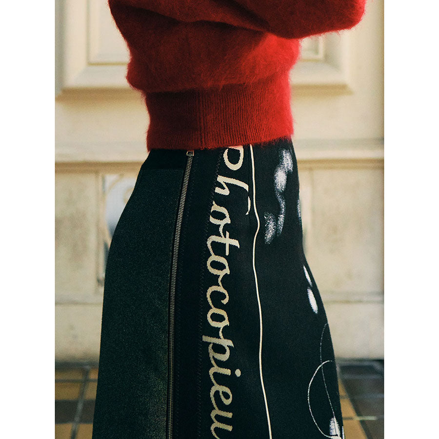 PHOTOCOPIEU/フォトコピュー】SIDE-ZIP LONG SKIRT (EMILIA) 242ELAの 