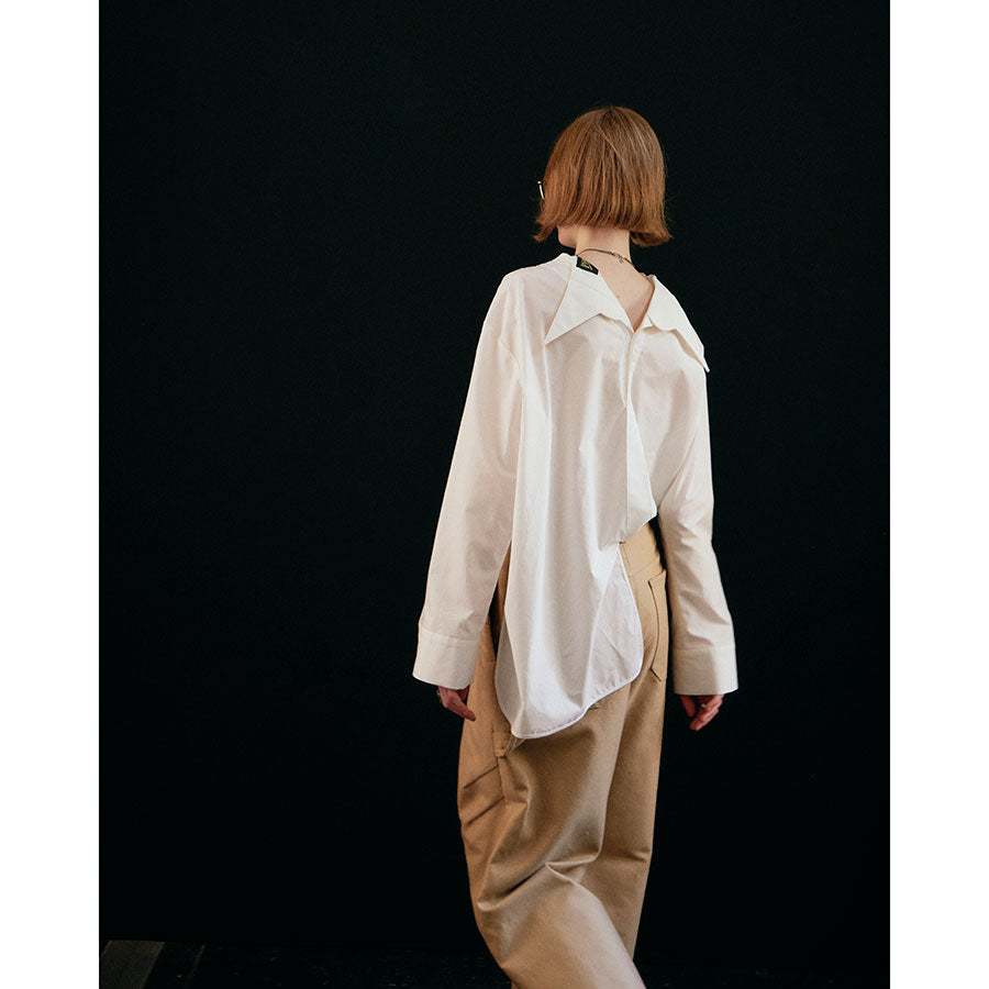 【PHOTOCOPIEU/フォトコピュー】<br>ASYMMETRIC SHIRT (ORENTHIA) <br>252ORA