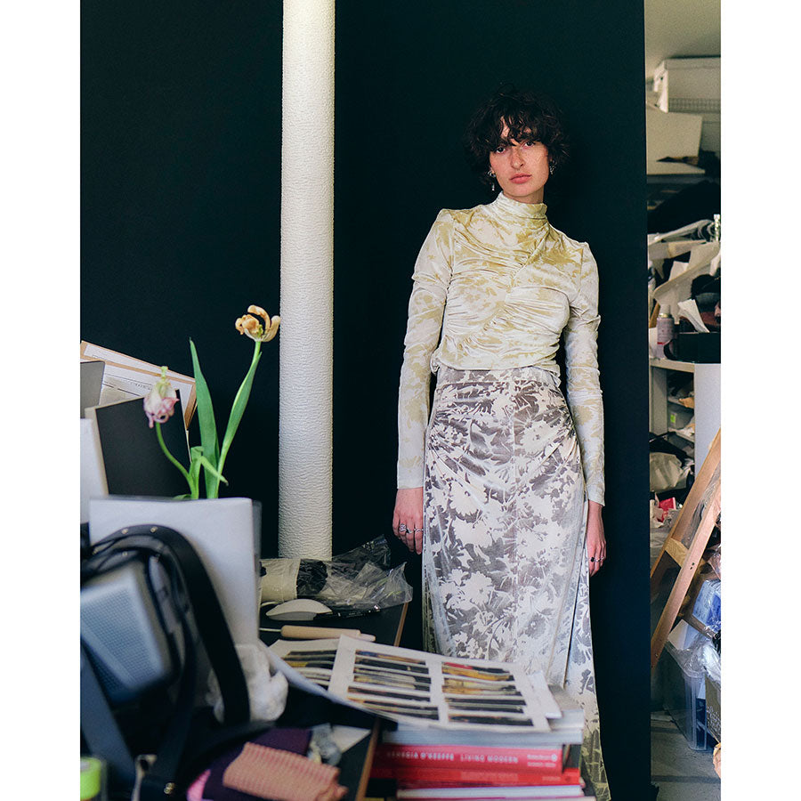 【PHOTOCOPIEU/フォトコピュー】<br>GATHERD SKIRT (SELAFIMA) <br>252SEL