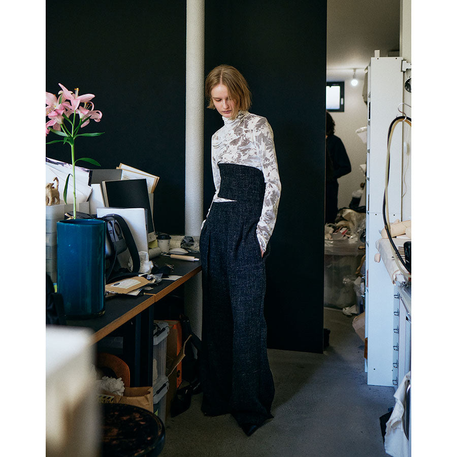 【PHOTOCOPIEU/フォトコピュー】<br>ASYMMETRIC JERSEY TOP (OONA) <br>252OON