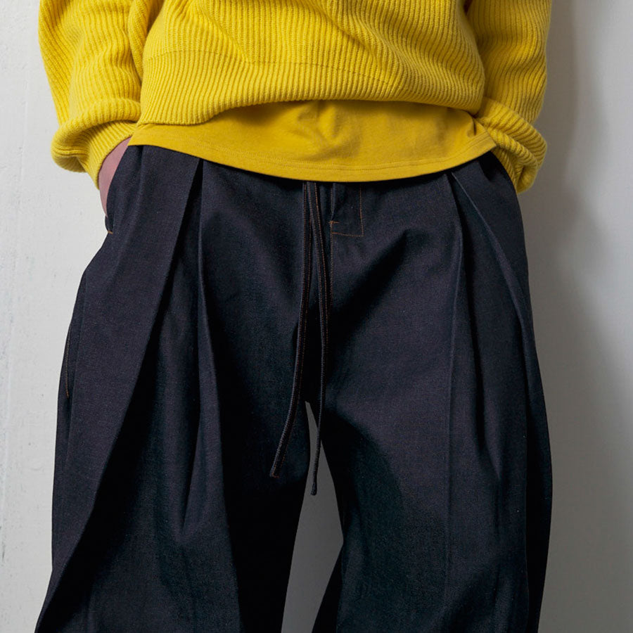 【SAGE NATION/セイジネーション】<br>DENIM BOX PLEAT TROUSER <br>S074