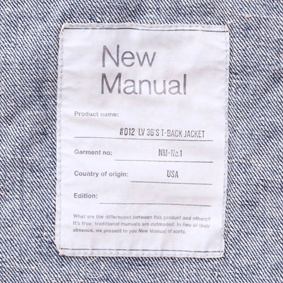 【New Manual/ニューマニュアル】<br>#012 LV 36's 1st T-BACK JACKET <br>JK-YY-0005