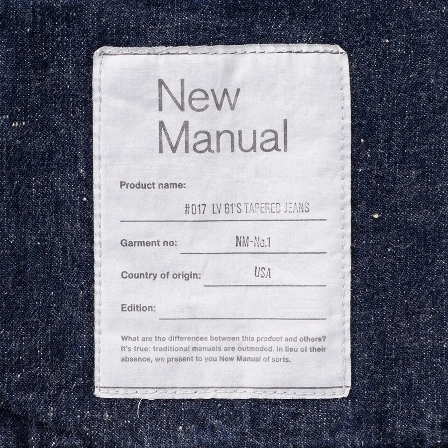 【New Manual/ニューマニュアル】<br>#017 LV 61's TAPERED JEANS ONE-WASHED <br>PT-YY-0005