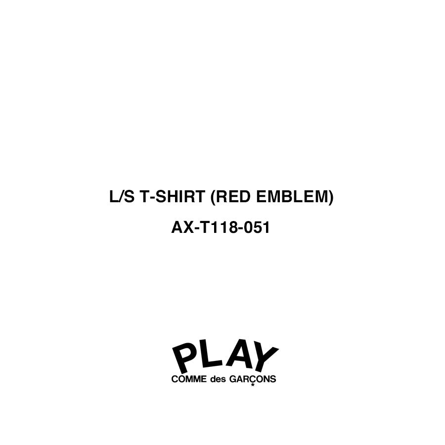 【PLAY COMME des GARCONS】<br>L/S T-SHIRT (RED EMBLEM) T118 <br>AX-T118-051