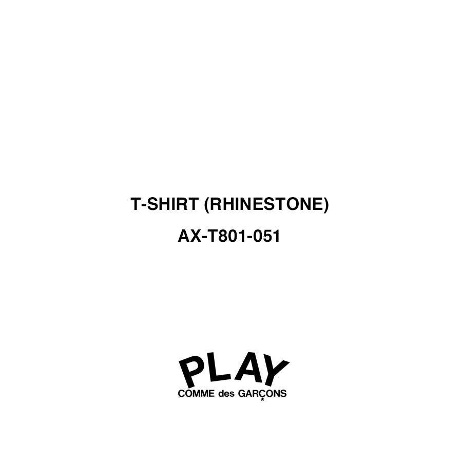 【PLAY COMME des GARCONS】<br>T-SHIRT (ラインストーン) <br>AX-T801-051