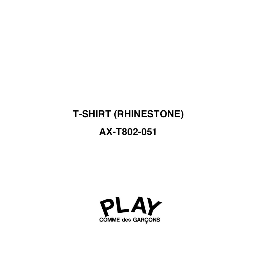 【PLAY COMME des GARCONS】<br>T-SHIRT (ラインストーン) <br>AX-T802-051
