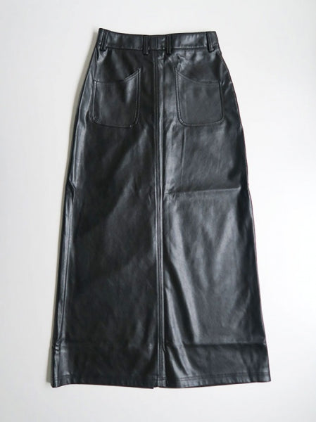SALE 60%OFF ! <br/>【JOHN/ジョン】Faux Leather Slit Skirt