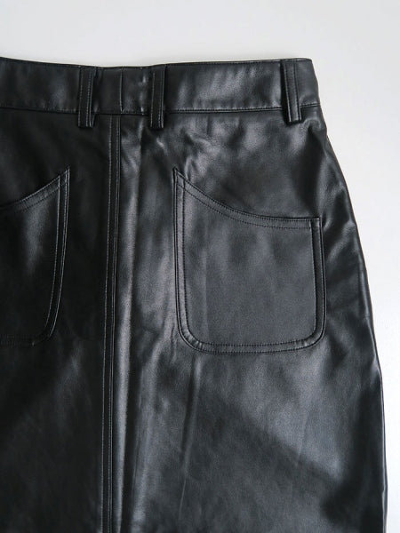 SALE 60%OFF ! <br/>【JOHN/ジョン】Faux Leather Slit Skirt