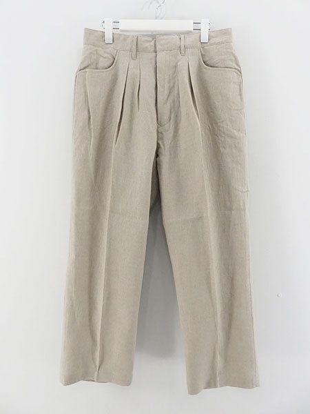 SALE 50%OFF!<br> 【FARAH/파러】리넨 Two-tuck Wide Tapered Pants