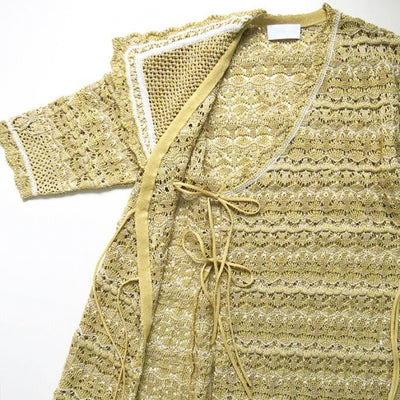 SALE 50%OFF ! <br/>【Mame Kurogouchi/マメ】Floral Watermark Wrap-Front Knitted Dress