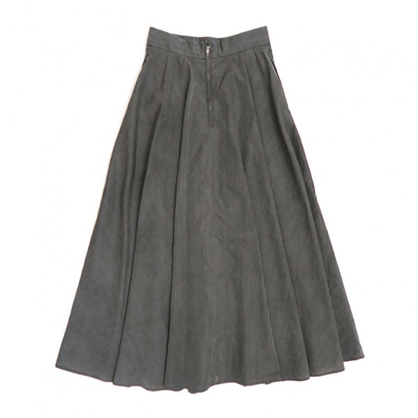 ATON/ HAND DYE TUCK FLARED SKIRT-