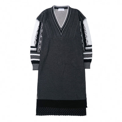 SALE 50%OFF ! <br/>【Mame Kurogouchi/マメ】Mixed Knitted Fablic Dress